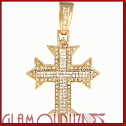 full of ice Gold jagged cross