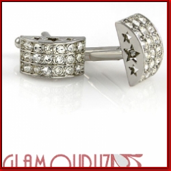 Curved, Mad Bling silver cuff link