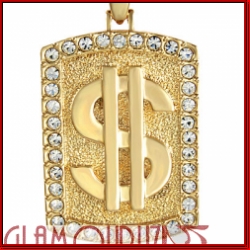 pimped dollar symbol gold pendant