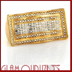 Gold P.I.M.P. Icedout Balla Ring