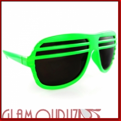 Neon Green Half Shutter Shade with Lens Sunglasses