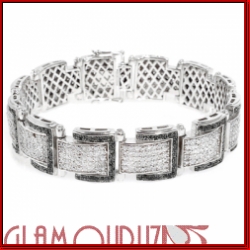 Sterling Silver Micro Pave Black / White Young Money Bracelet