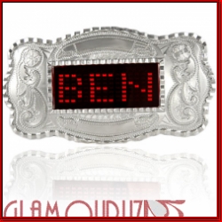 Brand New Exclusive Western Red Mini LED Buckle