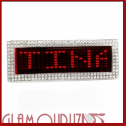 LED Scrolling Text Iced Out Name Red Digital LED Belt Buckle