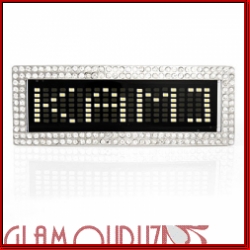 LED Scrolling White Iced Out Text Name LED Belt Buckle