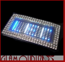 Mini-LED Scrolling Blue Text Iced Out Name Buckle