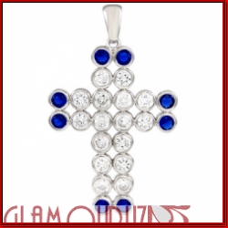 Exclusive Double Stone Bezel Blue Cross