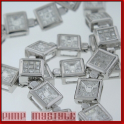 Sterling Silver 30 Cube Upon Cube Of Fine Cut Ice Mens Chain