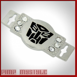 Iced Out the Transformers Silver Shoe Tag