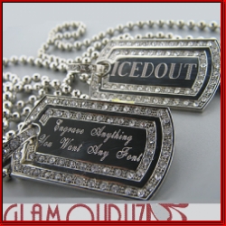 2 for 1! 18K White Gold Plated Dog Tags