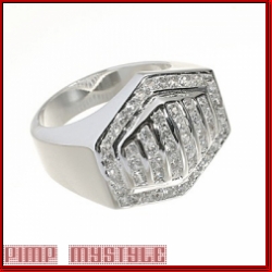 Keeping it Real Hiphop Sterling Silver Stone Ring