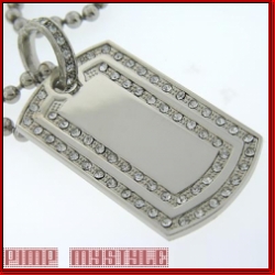 18K White Gold Plated Get up I Get Fashion Dog Tag