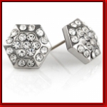 Perfect rhombus of ice silver rhodium earrings