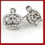 iced out crown royale silver rhodium earrings