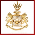 Gold W/Crown & Lion Royalty Pendant