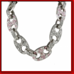 Designer Stone Chain Clear, Pink Stones