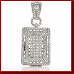 Full of ice block design silver bling bling pendant