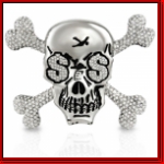 Silver Crossbone Money Sign Skull Belt Buckle