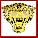 Gold Tiger Face with Stones Belt Buckle