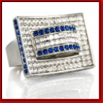Icedout Silver Balla Ring with Blue Trim