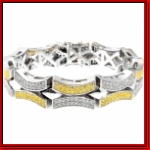 Sterling Silver Micro Pave Yellow/ White Shazy Bracelet
