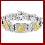 Sterling Silver Micro Pave Yellow/ White Superstar Bracelet