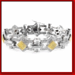 Sterling Silver Micro Pave Yellow/ White Dream Star Bracelet
