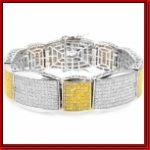 Sterling Silver Micro Pave Yellow/ White King of Kings Bracelet
