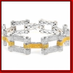 Sterling Silver Micro Pave Yellow/ white Swagger Bracelet