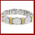 Sterling Silver Micro Pave Yellow / White Summer Link Bracelet