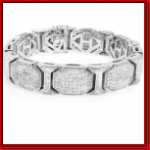 Sterling Silver Micro Pave White Summer Link Bracelet