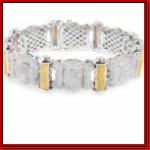 Sterling Silver Micro Pave Yellow/ White Cashin in Bracelet