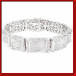 Sterling Silver Micro Pave White Top Crown Bracelet