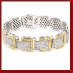 Sterling Silver Micro Pave Yellow/ White Young Money Bracelet