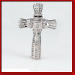 exclusive iced cross pendant with loose link (86 stones)