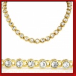 30 4mm clear stones gold chain