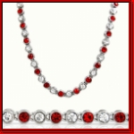 76cm clear/red iced silver hip hop stone chain 4mm