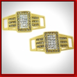 Ring Style All Clear Stones Center Pair Of Golden Shoe Tags