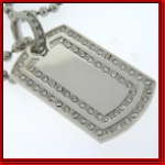 18K White Gold Plated Get up I Get Fashion Dog Tag