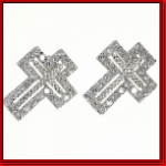 Original Iced Out double Cross Sterling Silver Men's Earrings.